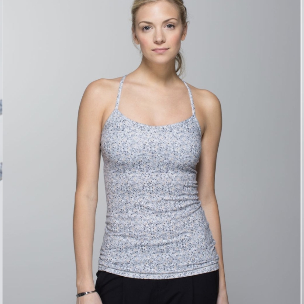 Lululemon Power Y Tank *Luon Petite Fleur Silver Spoon like new